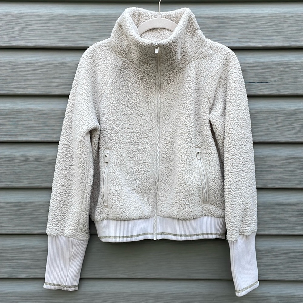 Athleta Ivory Tugga Fleece Sherpa Teddy Jacket